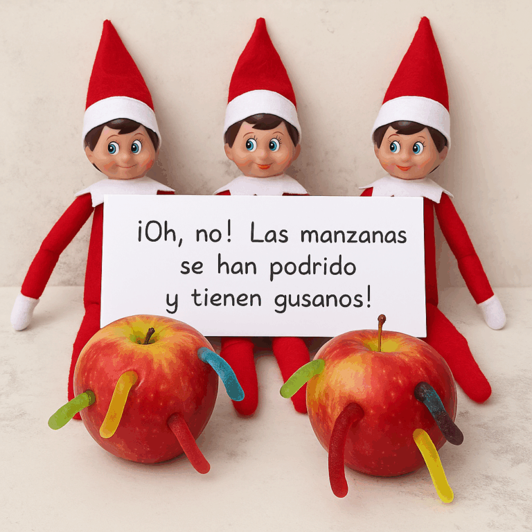 Travesura del Elfo de Navidad #2: ¡Las manzanas con gusanos!