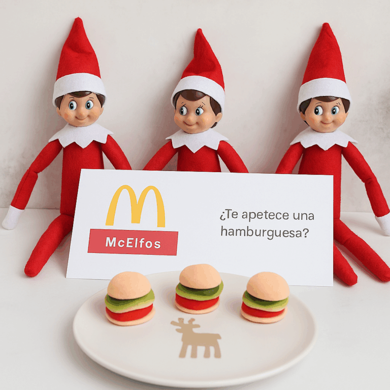 Elfo Navidad travesura cocina
